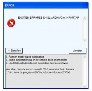 davinciimpuestosexistenerrores