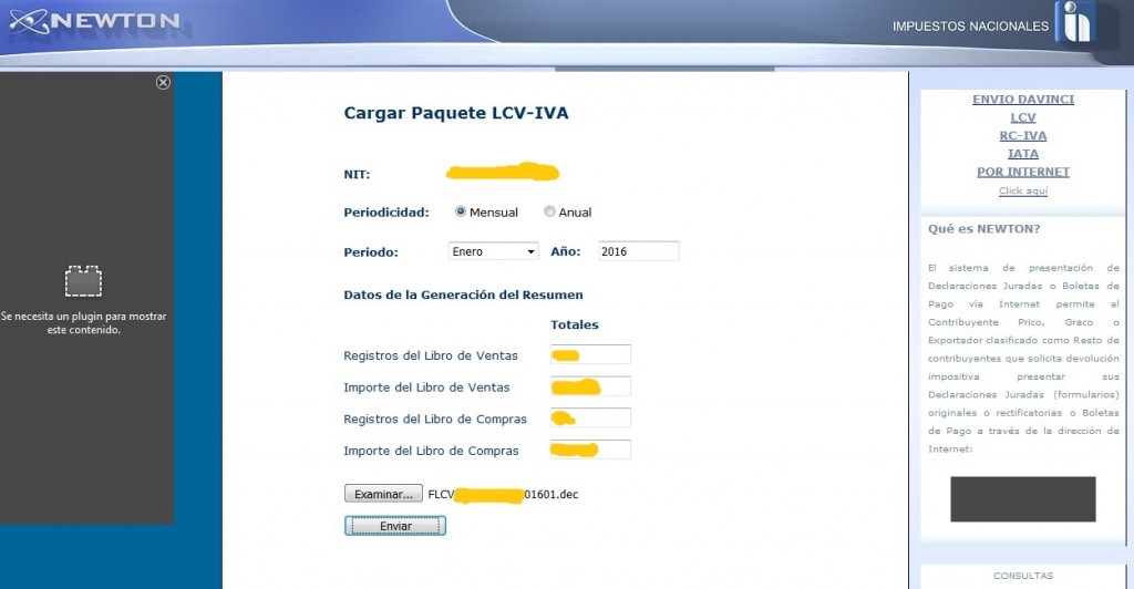 envio lcv facilito por oficina virtual