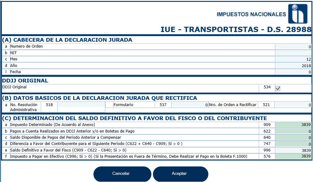 Formulario 501
