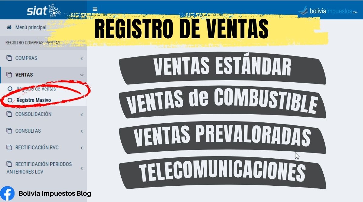 Guías de llenado en excel para el Registro de Ventas: Estándar, combustibles, prevaloradas, prevaloradas en telecomunicaciones y reintegros.