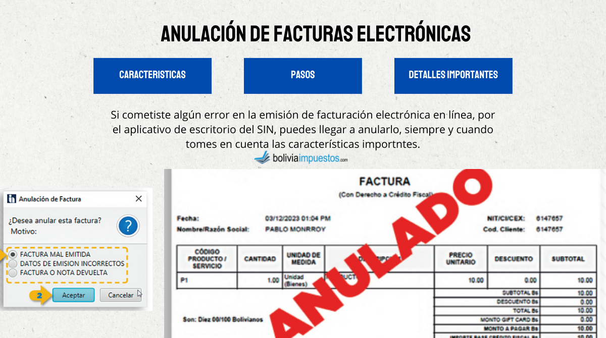 Anulación de facturas electrónicas en línea