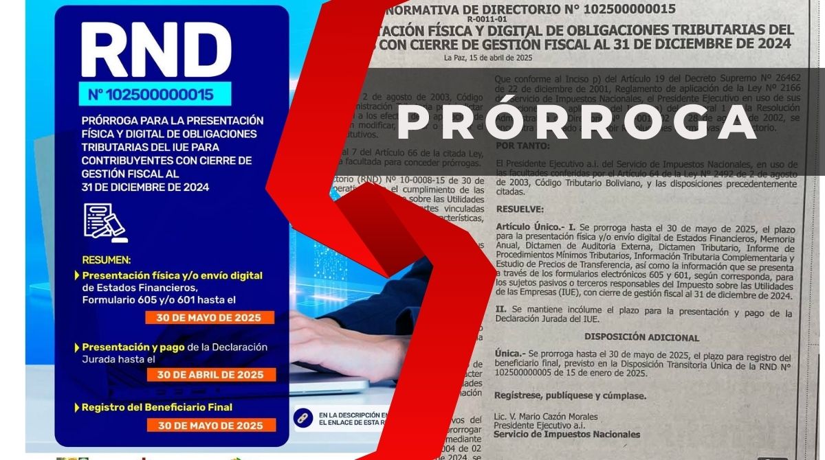 Prórroga de plazos para Estados financieros